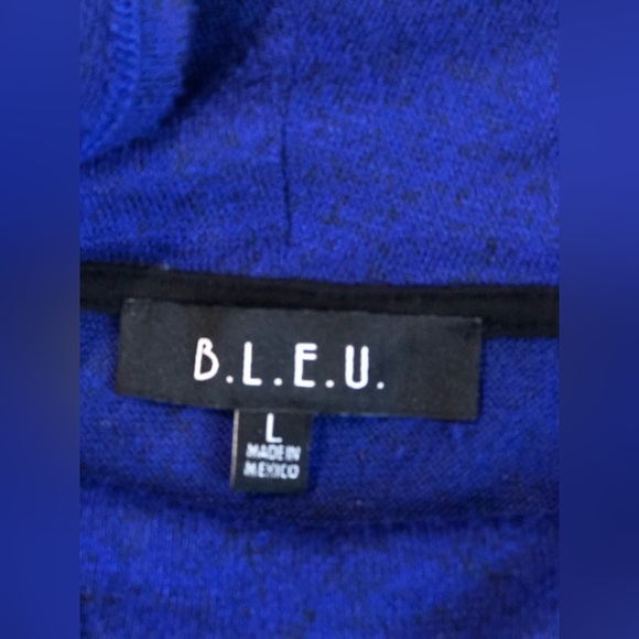 BLEU Women Blouse/ Tunic/ Sweater Color Blue & Black Sz L - Picture 8 of 8